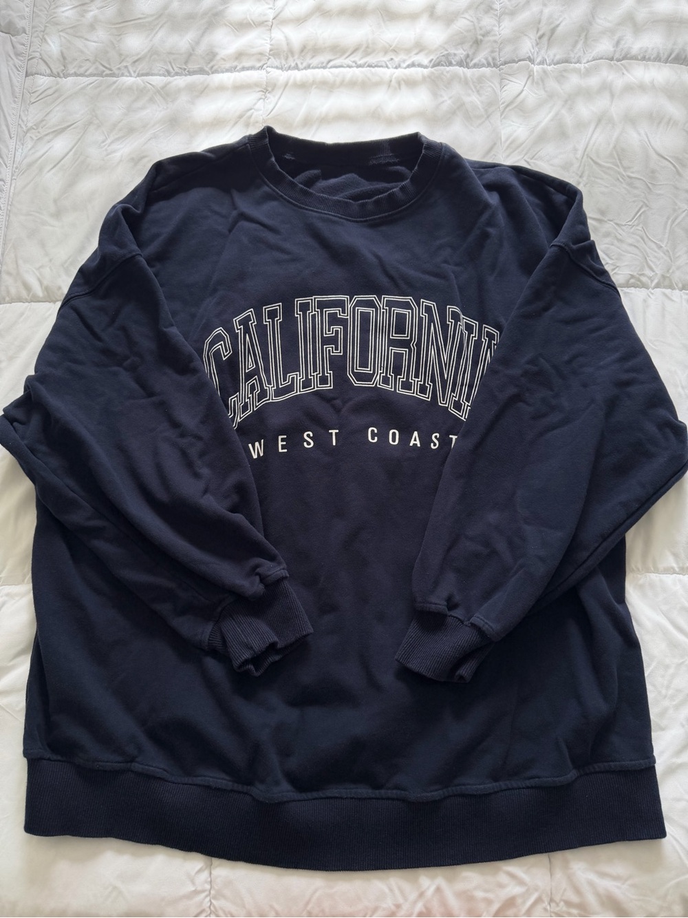 SHEIN Navy California West Coast Pullover Sweatshirt